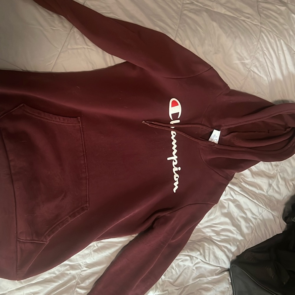 Maroon Champion hooded sweat shirt